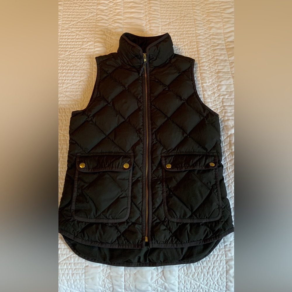 J Crew women’s quilted puffer vest XXS black